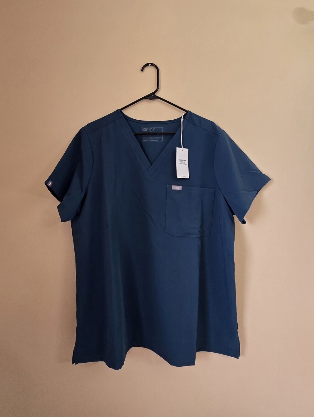 Figs Caribbean Blue Catarina One Pocket Scrub Top Technical Collection Size XXL